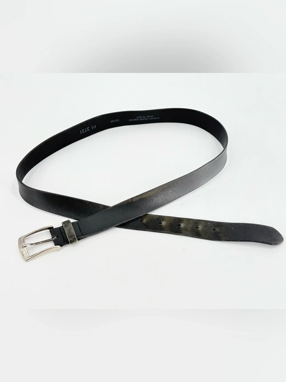 Vintage Men’s Black Leather Belt Made in Italy Casual 90s Y2K 40